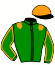 casaque portée par Garandeau A. jockey du cheval de course KANEM, information pmu ZETURF