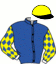 casaque portée par Ouvrie F. jockey du cheval de course ERIC THE EEL, information pmu ZETURF