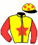 casaque portée par Raffin E. jockey du cheval de course LOOPING D'HERIPRE, information pmu ZETURF