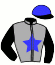 casaque portée par Letonturier F. jockey du cheval de course IQUEM SEVEN, information pmu ZETURF