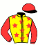 casaque portée par Abrivard A. jockey du cheval de course VOLNIK DU KRAS, information pmu ZETURF