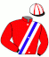 casaque portée par Ouvrie F. jockey du cheval de course EARL SIMON, information pmu ZETURF