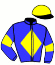 casaque portée par Pouchin A. jockey du cheval de course WALDKAUZ, information pmu ZETURF